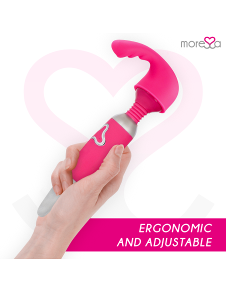 MORESSA - ODILON WAND POTENTE MOTOR MAS DOS CABEZALES PREMIUM SILICONE RECARGABLE 