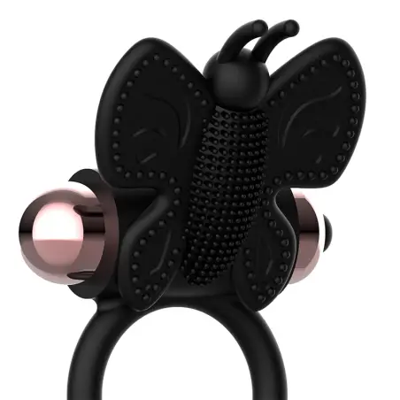 Cock Ring Butterfly Anillo Vibrador Negro / Gold