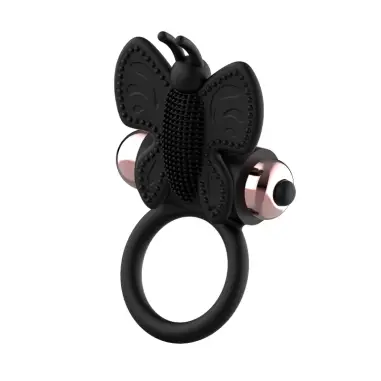 Cock Ring Butterfly Anillo Vibrador Negro / Gold