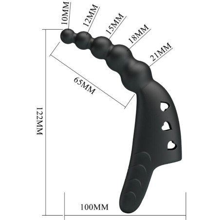 PRETTY LOVE - JORDIN VIBRADOR DE DEDO 10 VIBRACIONES NEGRO PRETTY LOVE