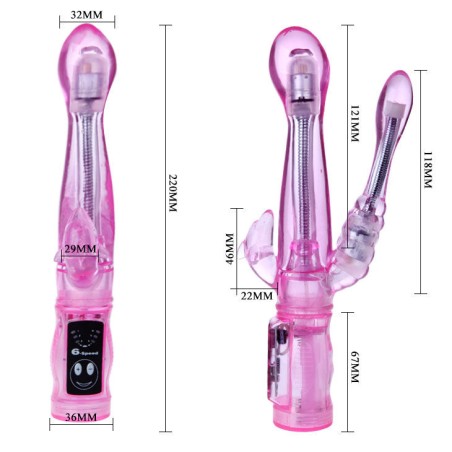 BAILE - VIBRADOR FLEXIBLE CON ESTIMULADOR ANAL BAILE VIBRATORS