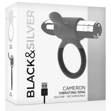 Cameron Anillo Recargable Silver - 10 Modos | Black&silver
