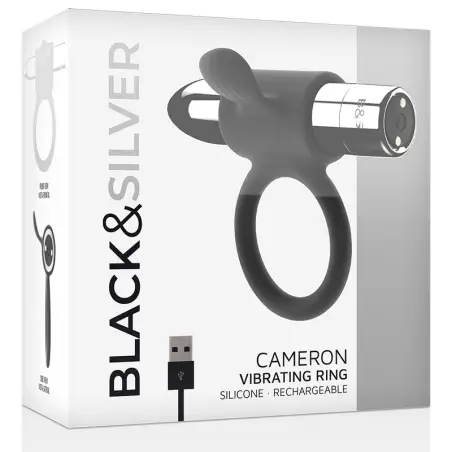 Cameron Anillo Recargable Silver - 10 Modos | Black&silver