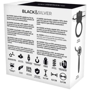 Cameron Anillo Recargable Silver - 10 Modos | Black&silver