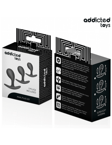 ADDICTED TOYS - SET DE 3 PLUG ANAL SILICONA MODELO 3 