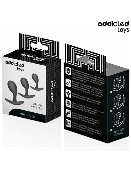 ADDICTED TOYS - SET DE 3 PLUG ANAL SILICONA MODELO 3 