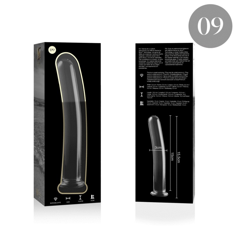 NEBULA SERIES BY IBIZA - MODELO 9 DILDO CRISTAL TRANSPARENTE 15.5 CM -O- 2.5 CM 