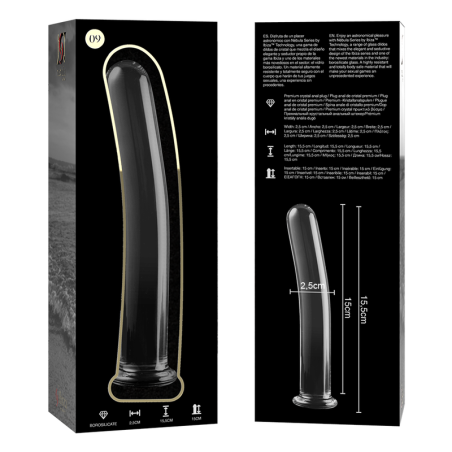 NEBULA SERIES BY IBIZA - MODELO 9 DILDO CRISTAL TRANSPARENTE 15.5 CM -O- 2.5 CM 