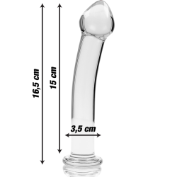 NEBULA SERIES BY IBIZA - MODELO 11 DILDO CRISTAL TRANSPARENTE 16 CM -O- 3 CM 2
