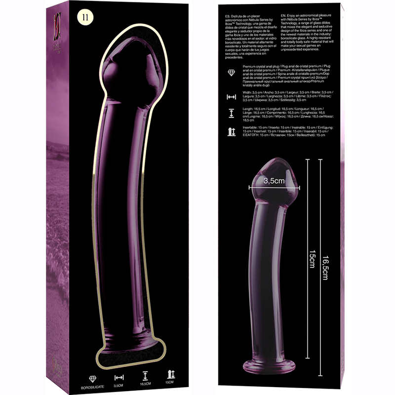 NEBULA SERIES BY IBIZA - MODELO 11 DILDO CRISTAL ROSA 16 CM -O- 3 CM 
