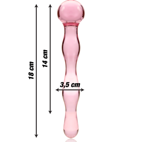 NEBULA SERIES BY IBIZA - MODELO 13 DILDO CRISTAL ROSA 18 CM -O- 3.5 CM NEBULA SERIES BY IBIZA