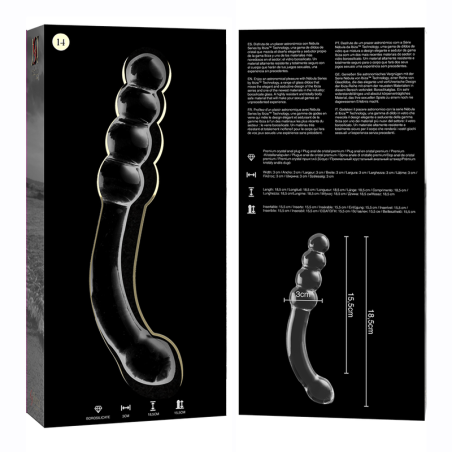 NEBULA SERIES BY IBIZA - MODELO 14 DILDO CRISTAL TRANSPARENTE 18.5 CM -O- 3 CM NEBULA SERIES BY IBIZA