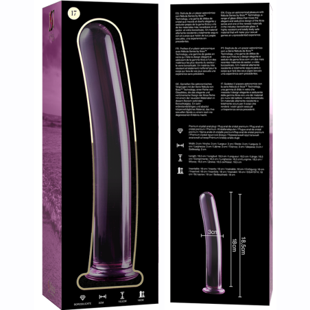 NEBULA SERIES BY IBIZA - MODELO 17 DILDO CRISTAL ROSA 18.5 CM -O- 3 CM 