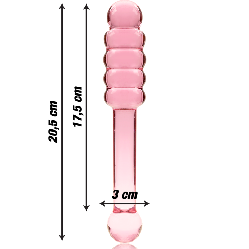 NEBULA SERIES BY IBIZA - MODELO 20 DILDO CRISTAL ROSA 20.5 CM -O- 3 CM 