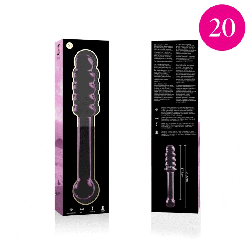 NEBULA SERIES BY IBIZA - MODELO 20 DILDO CRISTAL ROSA 20.5 CM -O- 3 CM 