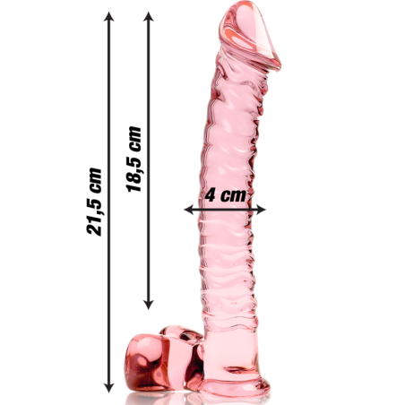 NEBULA SERIES BY IBIZA - MODELO 23 DILDO CRISTAL ROSA 21.5 CM -O- 4 CM NEBULA SERIES BY IBIZA