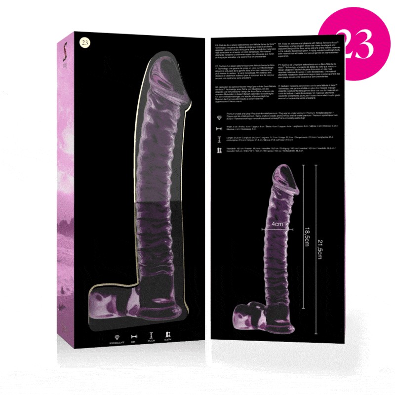 NEBULA SERIES BY IBIZA - MODELO 23 DILDO CRISTAL ROSA 21.5 CM -O- 4 CM 
