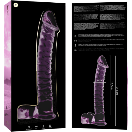 NEBULA SERIES BY IBIZA - MODELO 23 DILDO CRISTAL ROSA 21.5 CM -O- 4 CM NEBULA SERIES BY IBIZA
