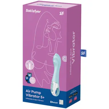 Air Pump Vibrator 5+ Vibrador Punto G Inflable APP Azul