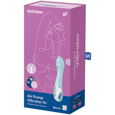 Air Pump Vibrator 5+ Vibrador Punto G Inflable APP Azul