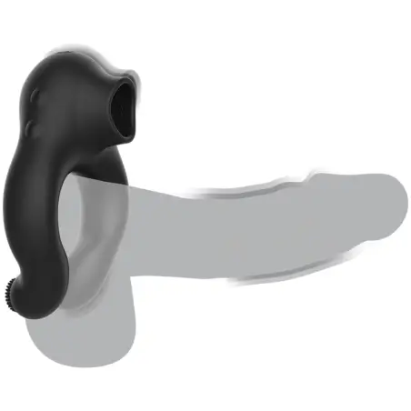 Anillo Vibrador Silicona 3 Motores Recargable Negro