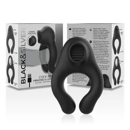 Anillo Vibrador Silicona 3 Motores Recargable Negro