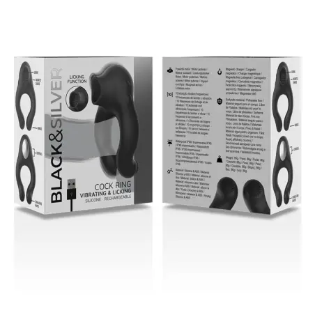 Anillo Vibrador Silicona 3 Motores Recargable Negro