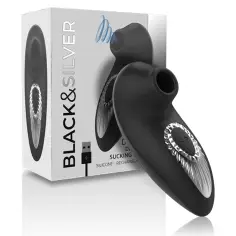 BLACK&SILVER - DRAKE DELUXE SUCKING VIBE SILICONA RECARGABLE NEGRO 2