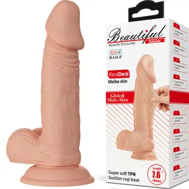 BAILE - BEAUTIFUL ENCOUNTER ZEBULON DILDO REALÍSTICO FLEXIBLE 19.4 CM NATURAL