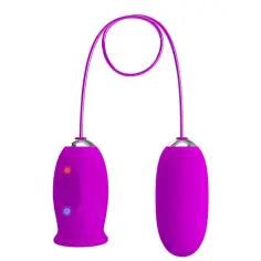 PRETTY LOVE - DAISY HUEVO DUAL VIBRADOR RECARGABLE MORADO 2
