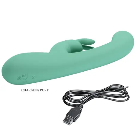 Lamar Vibrador Rabbit & Punto G Verde | Pretty Love