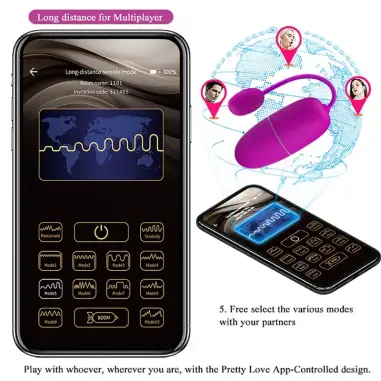 Nymph Huevo Vibrador Controlado por APP Violeta - 12 Modos