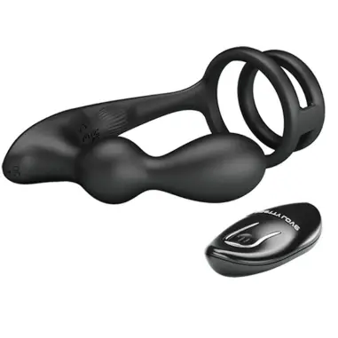 Marshall Anillo para Pene + Plug Anal Vibratorio & Control
