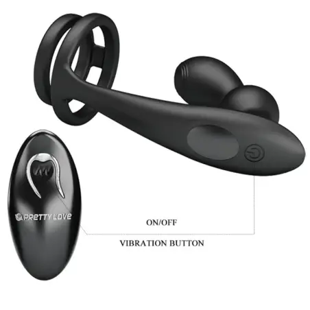 Marshall Anillo para Pene + Plug Anal Vibratorio & Control