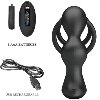Marshall Anillo para Pene + Plug Anal Vibratorio & Control