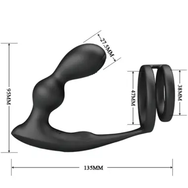 Marshall Anillo para Pene + Plug Anal Vibratorio & Control