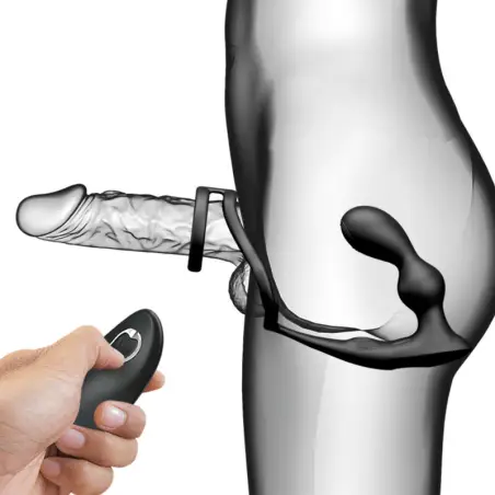 Marshall Anillo para Pene + Plug Anal Vibratorio & Control