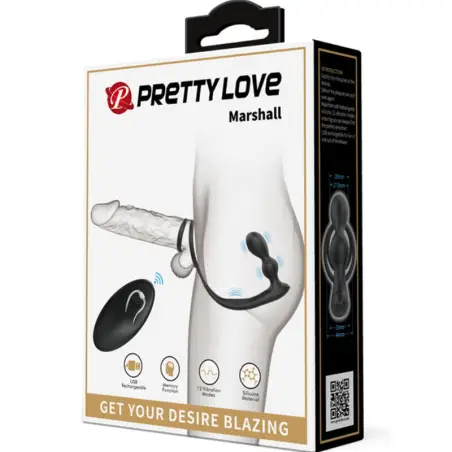 Marshall Anillo para Pene + Plug Anal Vibratorio & Control