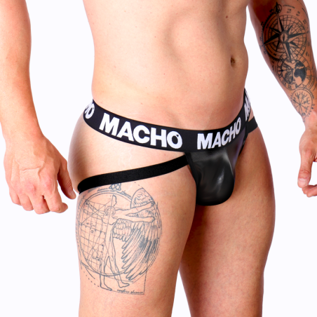 MACHO - MX25NC JOCK CUERO NEGRO M MACHO UNDERWEAR