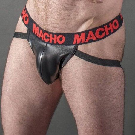 MACHO - MX25RC JOCK CUERO ROJO L MACHO UNDERWEAR
