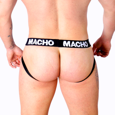 MACHO - MX27GR JOCK CUERO GRIS BEIGE M MACHO UNDERWEAR