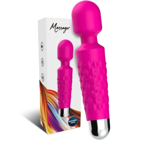 Postman Masajeador & Vibrador Cabeza Flexible Fucsia