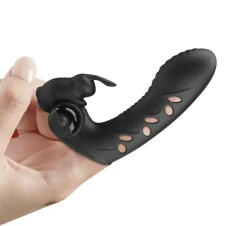 Vance Funda Dedo Vibrador Conejo Negro | Pretty Love