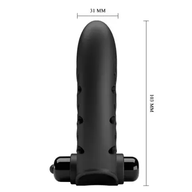 Vance Funda Dedo Vibrador Conejo Negro | Pretty Love