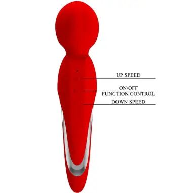 Walter Vibrador Wand Rojo - 7 Funciones | Pretty Love