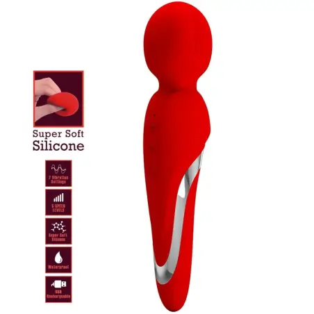 Walter Vibrador Wand Rojo - 7 Funciones | Pretty Love