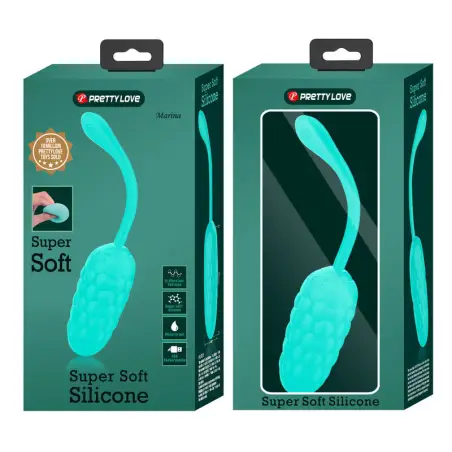Huevo Vibrador con Textura Marina Recargable Verde Agua
