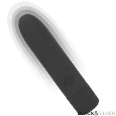 BLACK & SILVER - GERI BALA VIBRADORA RECARGABLE POR USB 8 VIBRACIONES NEGRO 10 X 2.2 CM 2