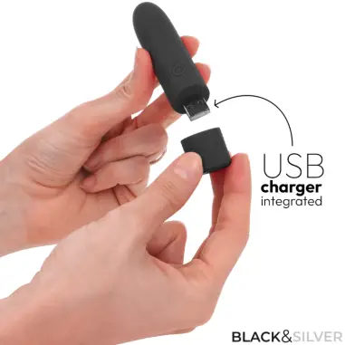 Geri Bala Vibradora Recargable por USB 8 Vibraciones Negro