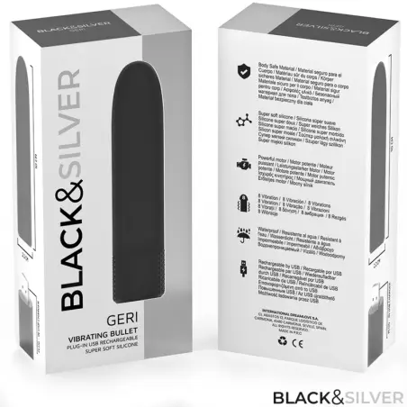 Geri Bala Vibradora Recargable por USB 8 Vibraciones Negro